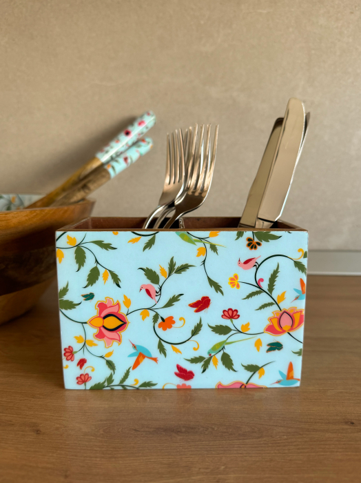 Set Cadou suport servetele si 6 suporturi pahare SpringBlue [5]