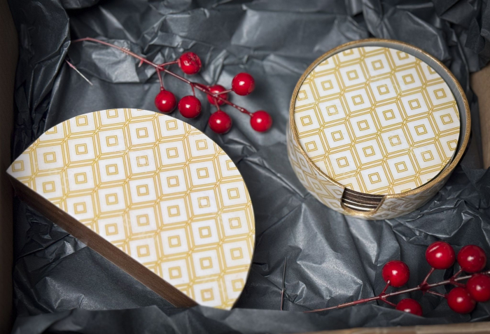 Set Cadou suport servetele si suporturi pahare GeometricGlow [1]