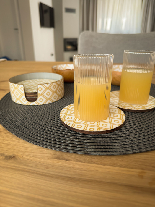 Set Cadou suport servetele si suporturi pahare GeometricGlow [2]