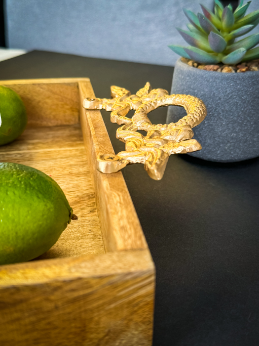 Tava din lemn de mango cu manere din fier Majestic [5]