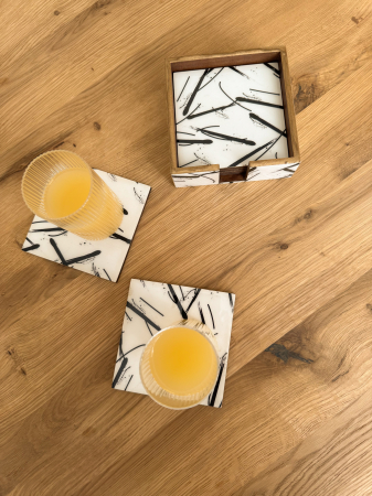 Set Cadou suport servetele si 6 suporturi pahare Minimalist [3]