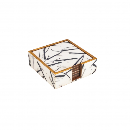 Set Cadou suport servetele si 6 suporturi pahare Minimalist [5]