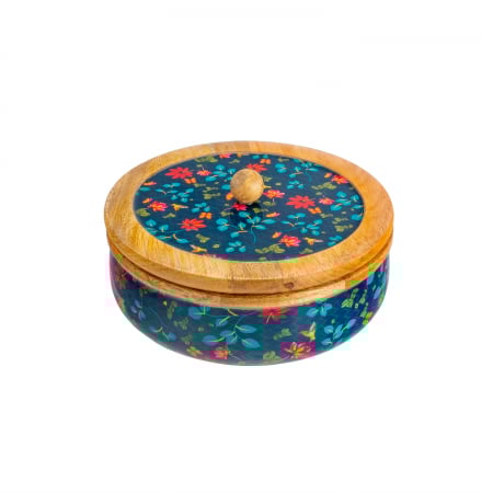 Cadou Craciun Recipient  cu capac  din lemn de mango Midnight [4]