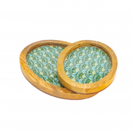 Set cadou 2 Platouri ovale din lemn de mango Emerald [3]