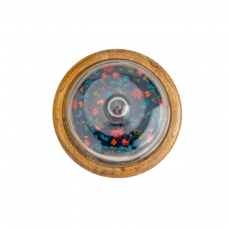 Platou din lemn de mango cu capac din sticla Midnight [2]