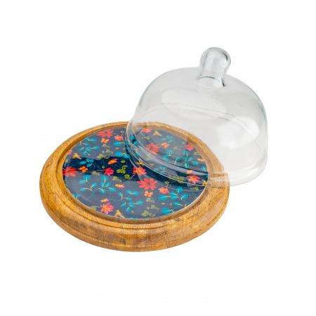 Platou din lemn de mango cu capac din sticla Midnight [1]