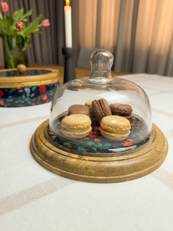 Platou din lemn de mango cu capac din sticla Midnight [4]