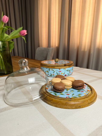 Platou din lemn de mango cu capac din sticla SpringBlue [4]