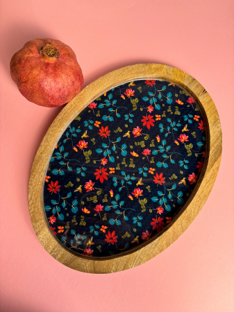 Platou oval din lemn de mango Midnight [2]