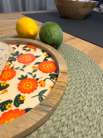 Platou rotund din lemn de mango Joyful [3]