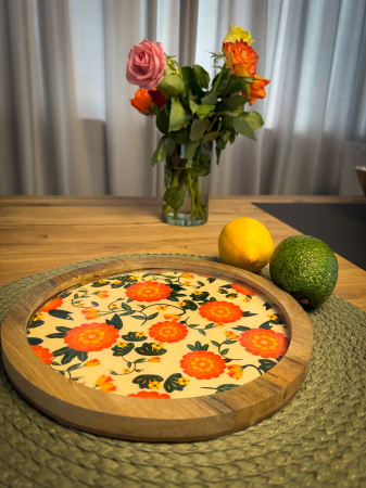 Platou rotund din lemn de mango Joyful [4]