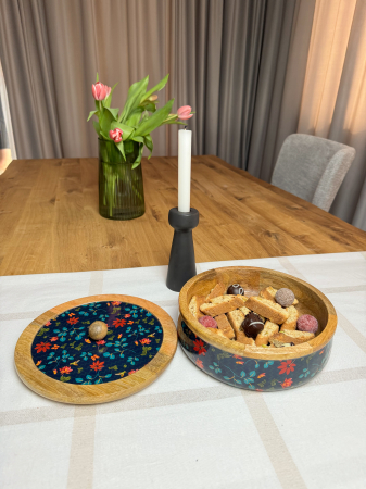 Recipient  cu capac  din lemn de mango Midnight [4]