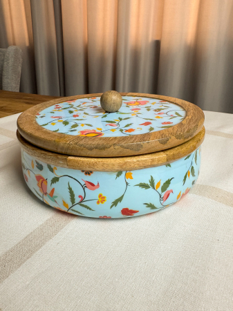 Recipient  cu capac  din lemn de mango SpringBlue [5]