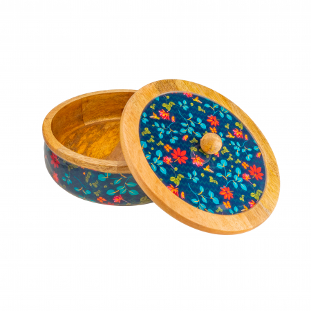 Recipient  cu capac  din lemn de mango Midnight [1]