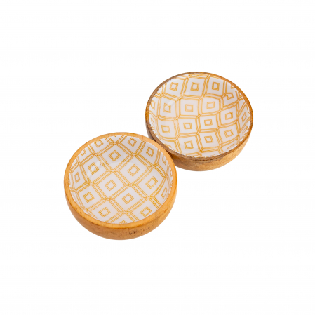 Set 2 boluri  mini din lemn de mango GeometricGlow [1]