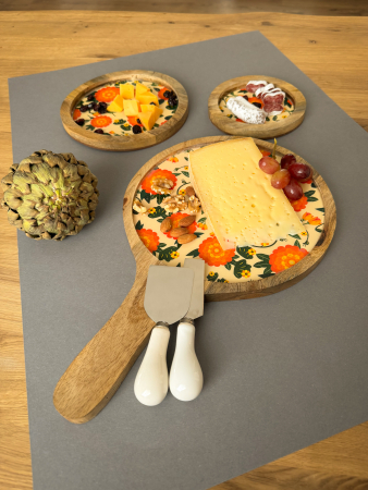 Set 3 Platouri din lemn de mango Joyful [3]