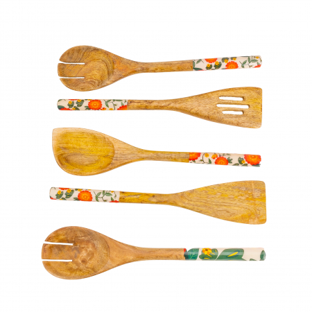 Set 5 ustensile din lemn de mango Joyful [1]
