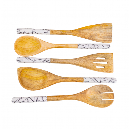 Set 5 ustensile din lemn de mango Minimalist [1]