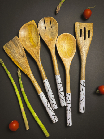 Set 5 ustensile din lemn de mango Minimalist [2]