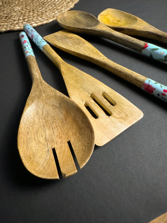 Set 5 ustensile din lemn de mango SpringBlue [3]