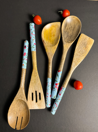 Set 5 ustensile din lemn de mango SpringBlue [2]