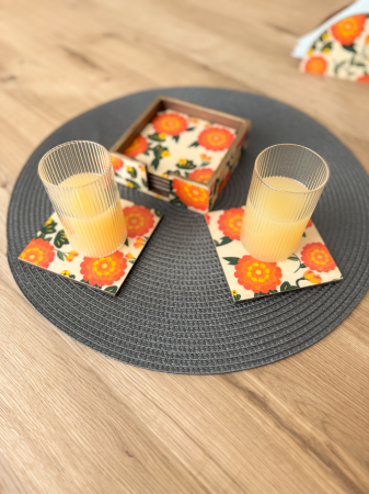 Set 6 suporturi de pahar patrate Joyful [2]