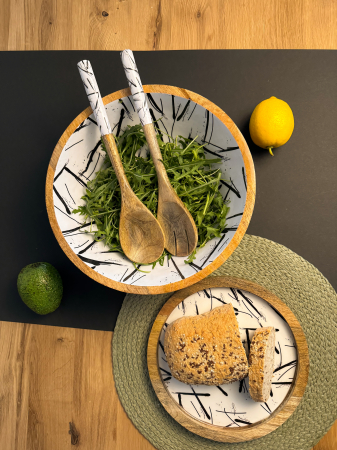 Set bol din lemn de mango pentru salata Minimalist [3]