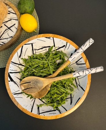 Set bol din lemn de mango pentru salata Minimalist [5]
