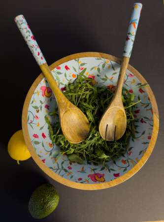 Set bol din lemn de mango pentru salata SpringBlue [3]