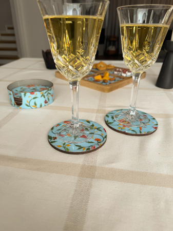 Set Cadou suport servetele si 6 suporturi pahare SpringBlue [3]