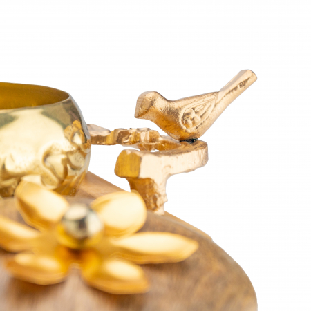 Tava din lemn de mango cu doua recipiente din fier si capac din lemn Imperial [2]