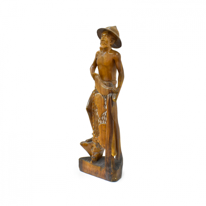 Statuetă Lemn Pescar [2]