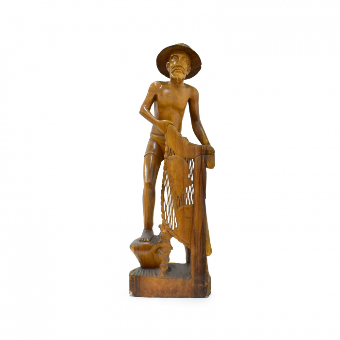 Statuetă Lemn Pescar [1]