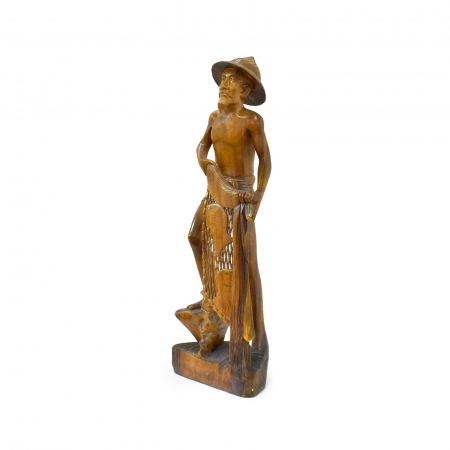 Statuetă Lemn Pescar [1]