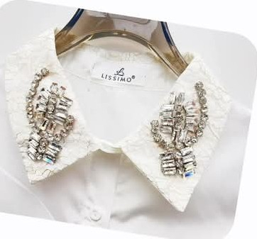 Bluza Dama, Camasa Dama Ivy cu Guler Ascutit si Strasuri Aplicate - ALN [2]
