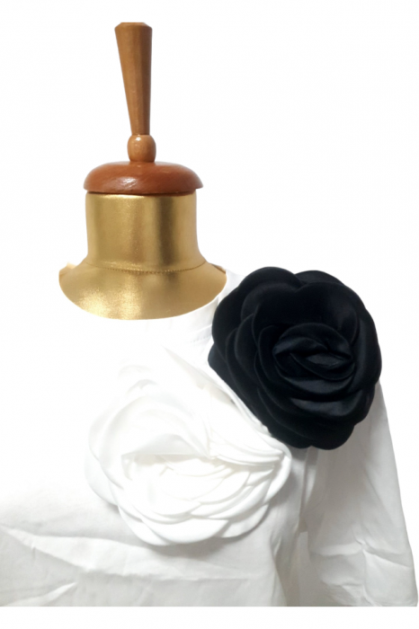 Bluza dama ornata cu 2 trandafiri - Flower - alb [2]