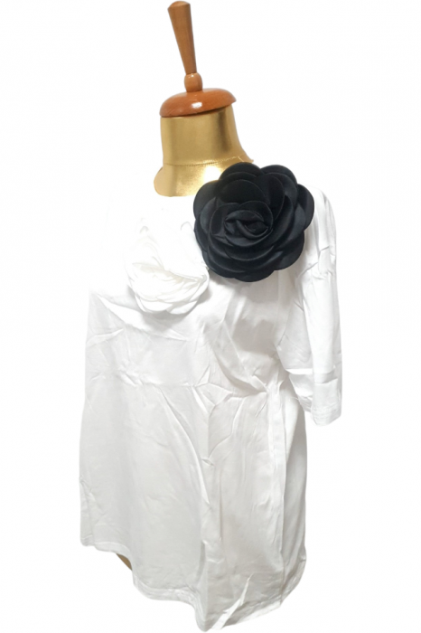 Bluza dama ornata cu 2 trandafiri - Flower - alb [4]