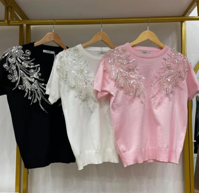 Bluza Dama cu Strasuri - Sunnyside - Maneca scurta [2]