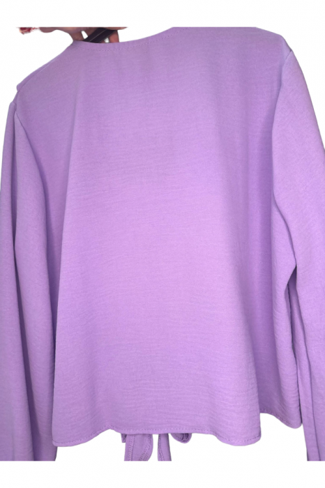 Bluza dama cu volane si funda in talie - Jolie - Mov [7]
