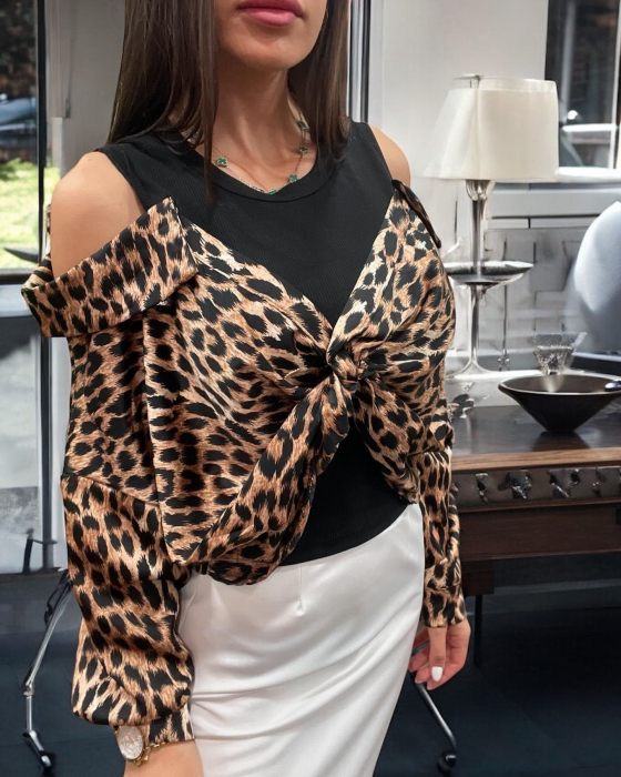 Bluza dama top negru - Animal Print [2]