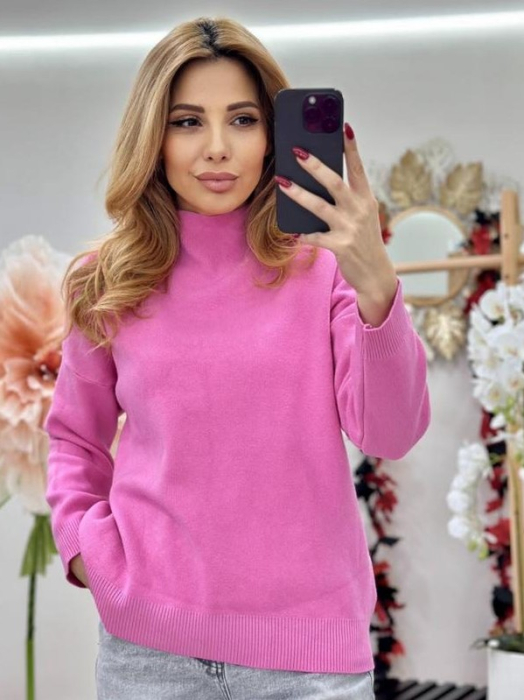 Bluza dama tricot extrafin cu guler inalt, talie universala – model elegant si versatil [2]