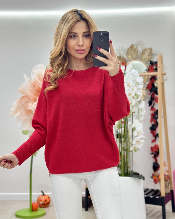 Bluza dama tricot extrafin lejer oversize, talie universala XS-2XL [1]