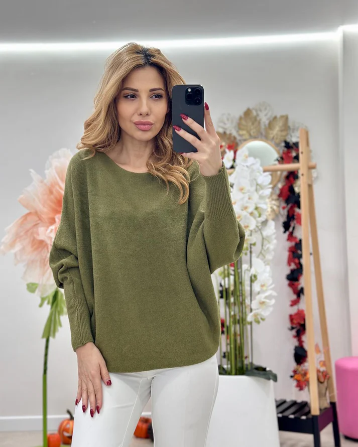 Bluza dama tricot extrafin lejer oversize, talie universala XS-2XL [6]