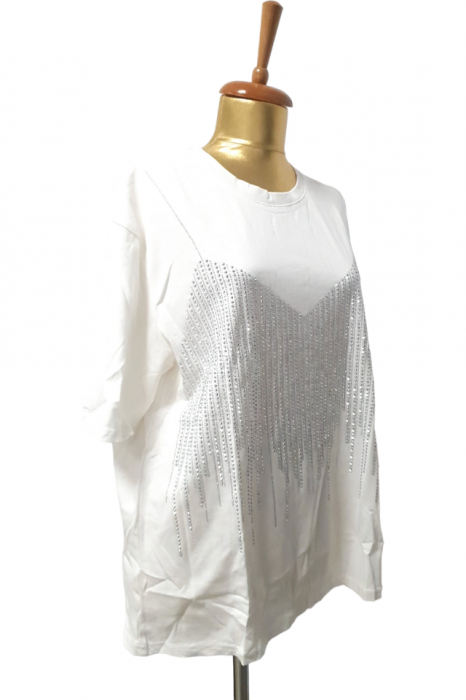 Bluza dama cristale New Zealand - alb [3]