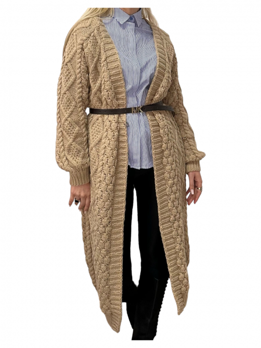 Cardigan Dama Lung Milous Crem - Amethysta.ro [5]
