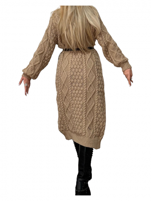 Cardigan Dama Lung Milous Crem - Amethysta.ro [6]