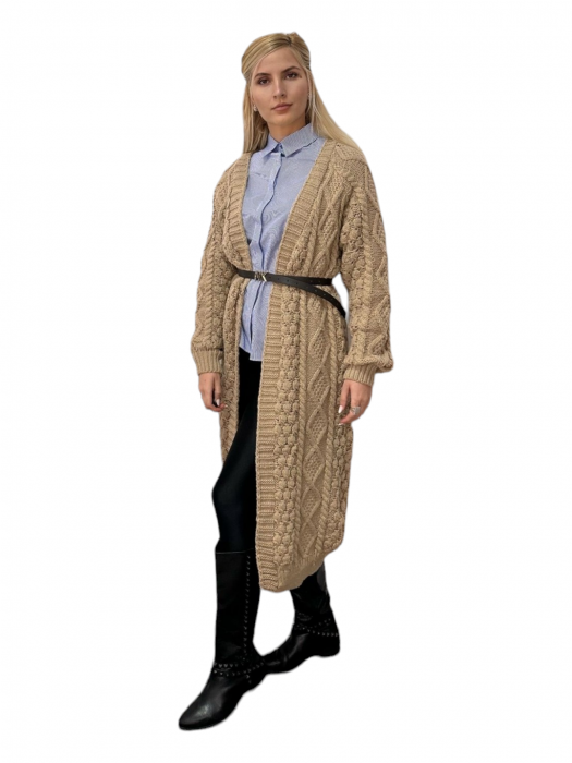 Cardigan Dama Lung Milous Crem - Amethysta.ro [4]