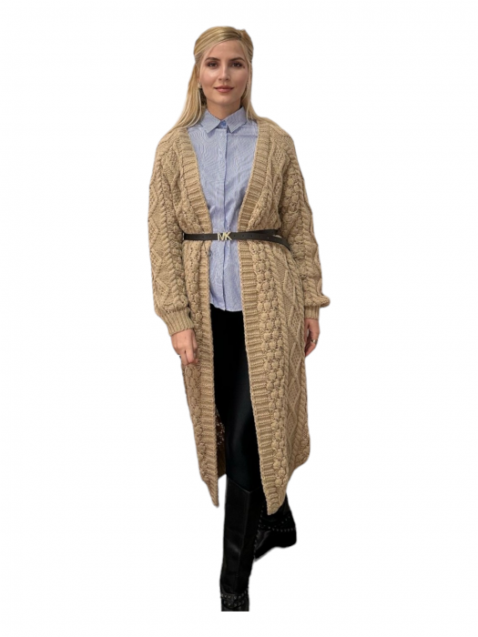 Cardigan Dama Lung Milous Crem - Amethysta.ro [1]