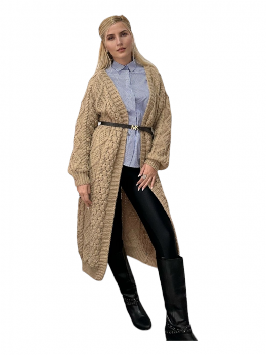 Cardigan Dama Lung Milous Crem - Amethysta.ro [3]