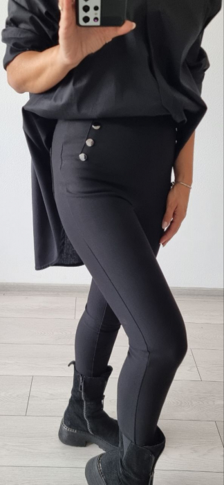 Colant dama cu talie inalta accesorizat cu nasturi - HEB [3]